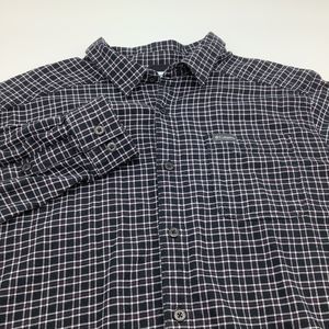 Columbia Mens Long Sleeve Button Up Flannel Shirt Black Size‎ Large